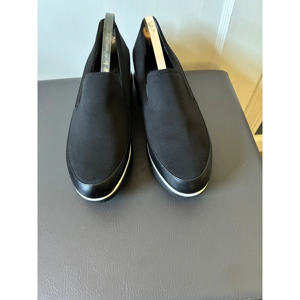 Donald Pliner Lizzee Black Stretch Fabric Platform Slip On Sneakers Womens 7M